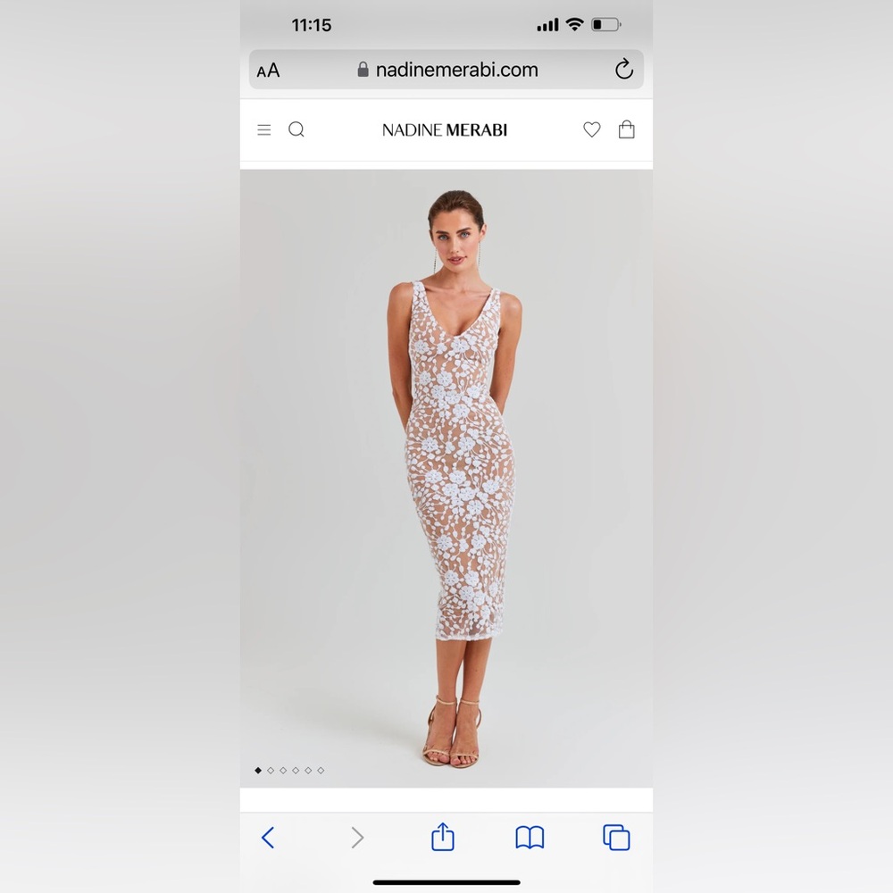 NADINE MERABI NYLA WHITE DRESS s/m